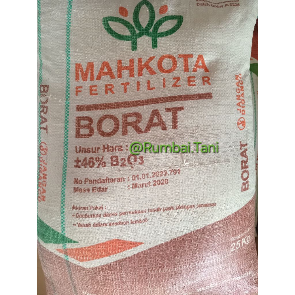 Pupuk Mikro Borate Mahkota Kemasan 25Kg