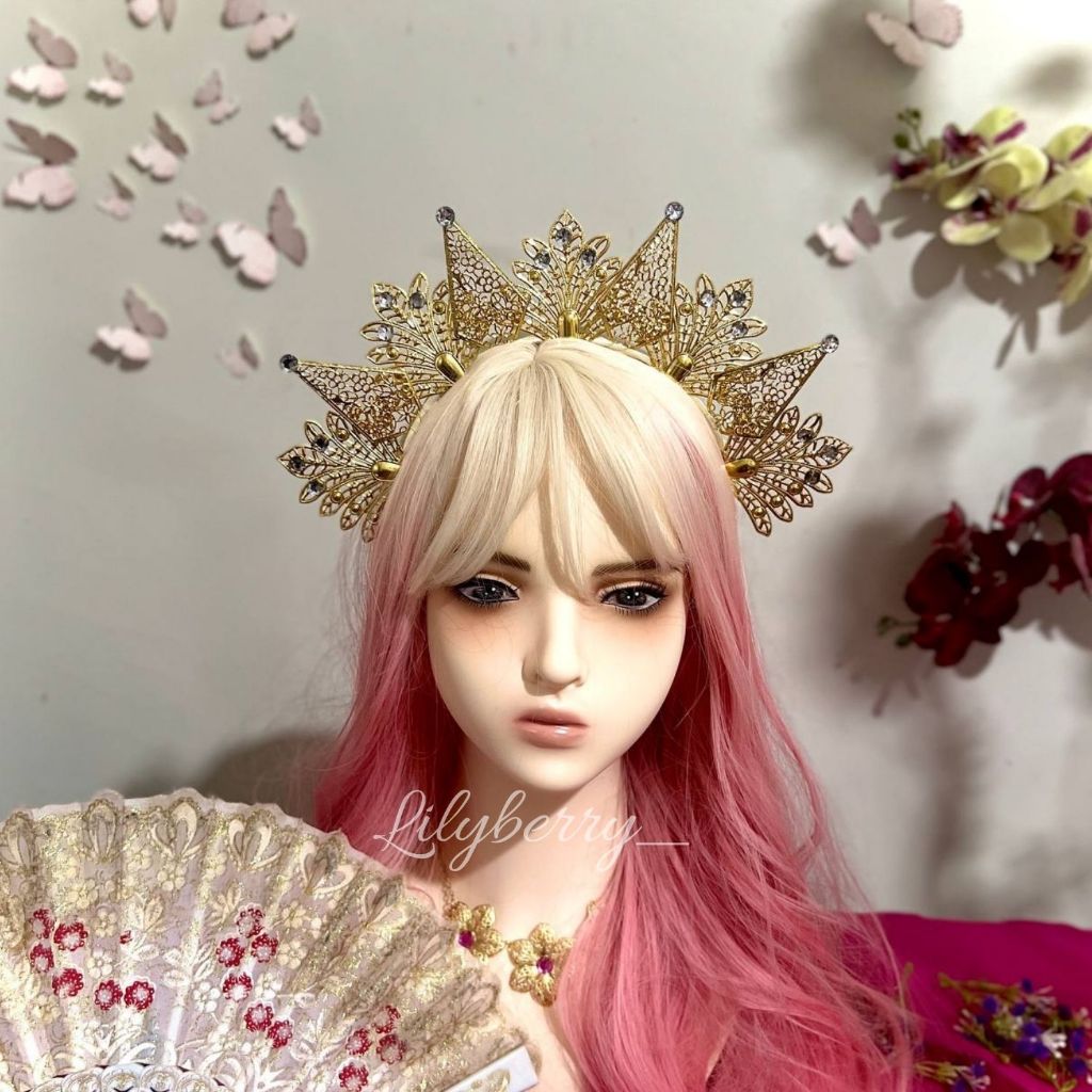 Mahkota Bando Hiasan Kepala Tari Festival Karnaval Pentas Seni Anak Wanita Maskot Mewah - Vena