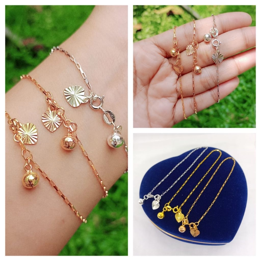 GELANG PERAK 925 ASLI LAPIS EMAS/GELANG PAPERCLIP+1BEL/GELANG ASLI SILVER/GELANG FASHION WANITA