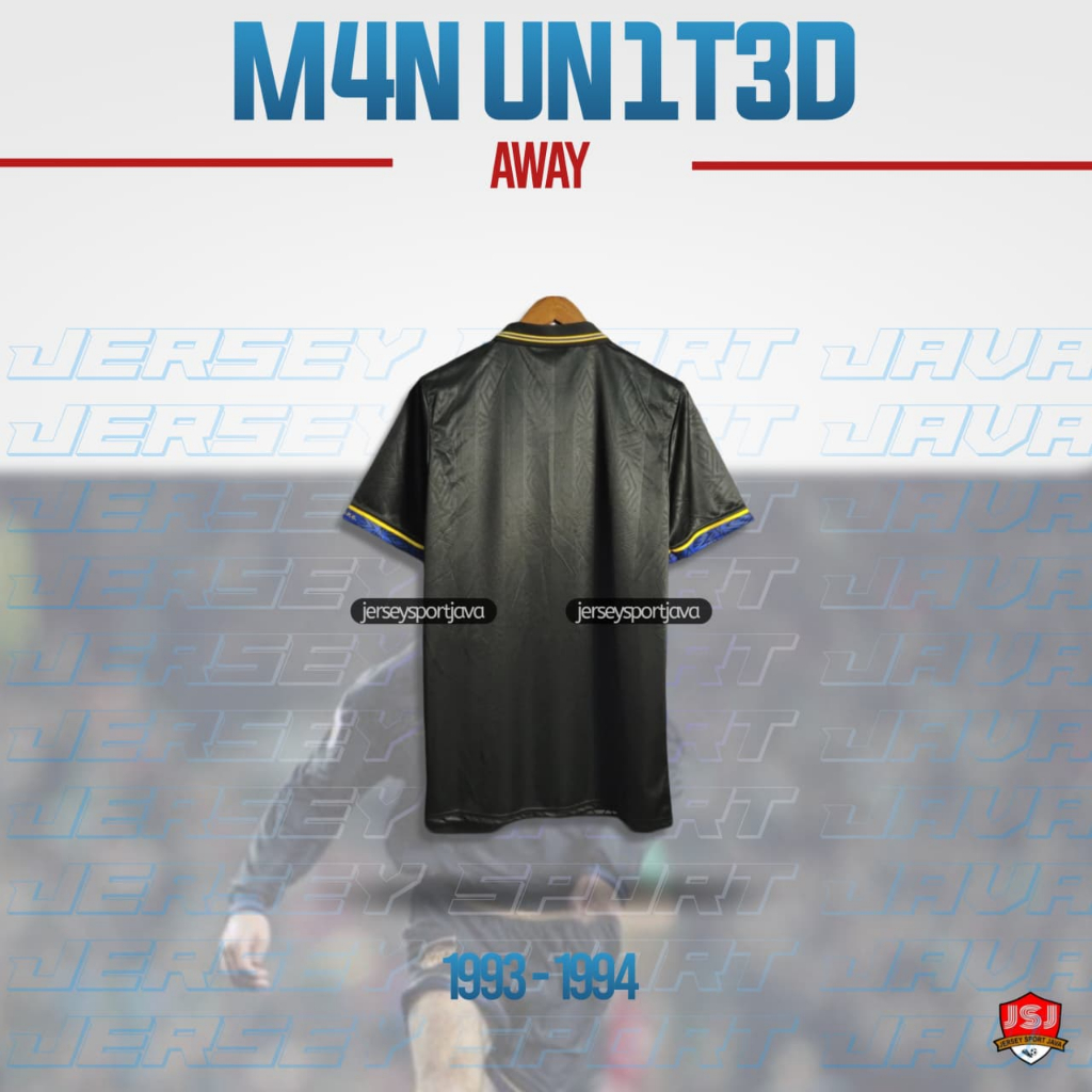 ( BISA COD ) RETRO JERSEY BAJU BOLA PRIA RETRO MU AWAY KUNGFU HITAM 93/94 GRADE AAA+ - BEST HIGT QUA