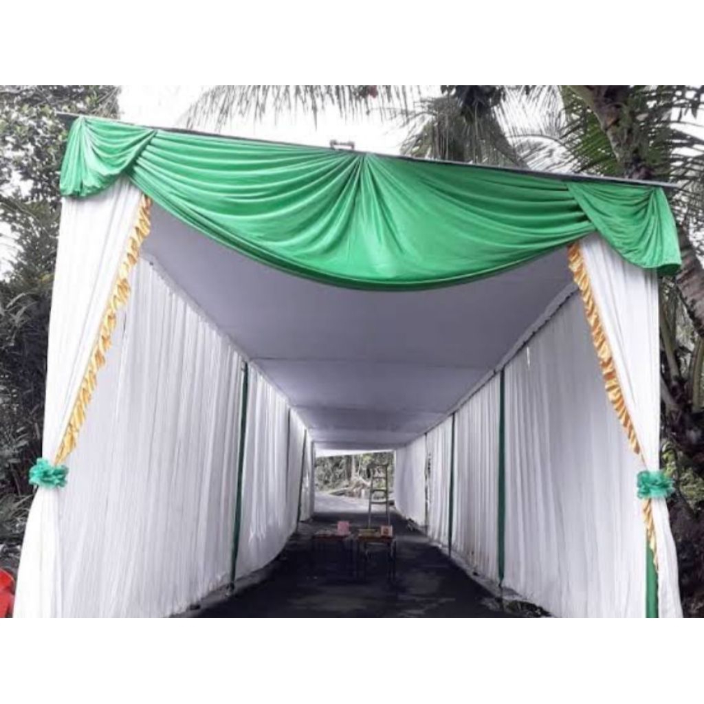 plafon dekorasi tenda model datar satu warna ukuran 4 x 6 meter