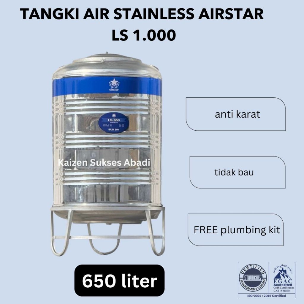 tandon tangki toren air atas rumah stainless stenlis steel vertikal merek airstar rstar r star Ls 10