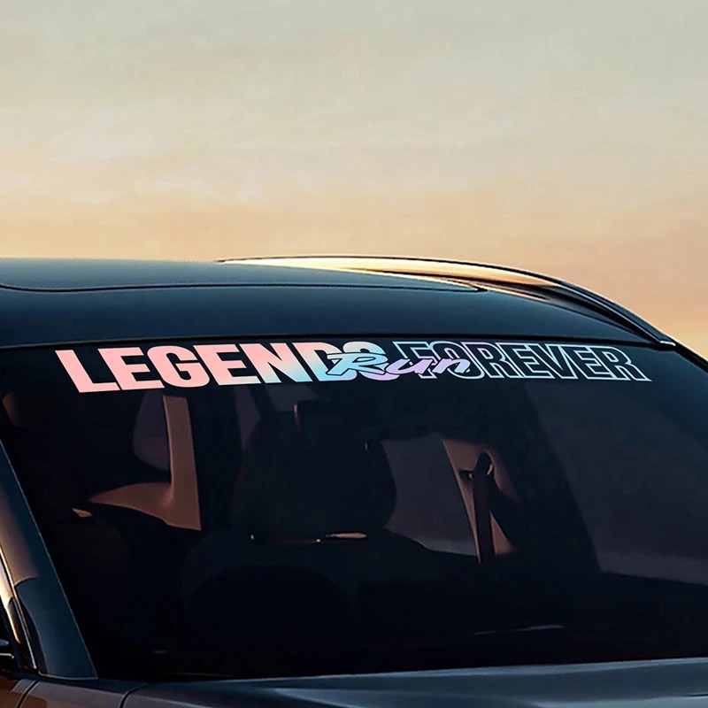 Stiker Mobil LEGENDS FOREVER Kaca Depan Ukuran Besar Stiker Tahan Air dan Tidak Luntur Hadiah Dekora