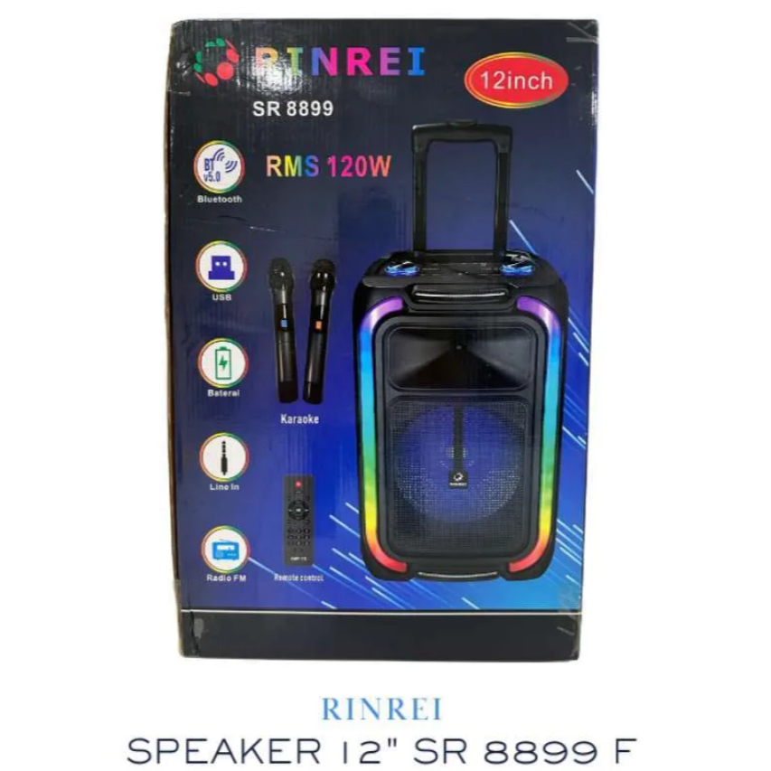 RINREI Speaker Bluetooth Karaoke 2 Mic SR-8899F 12inch