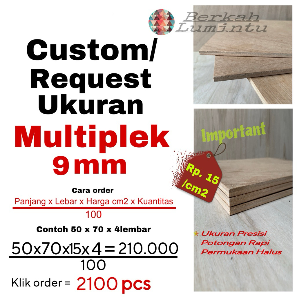 Triplek 9mm Custom Ukuran Presisi