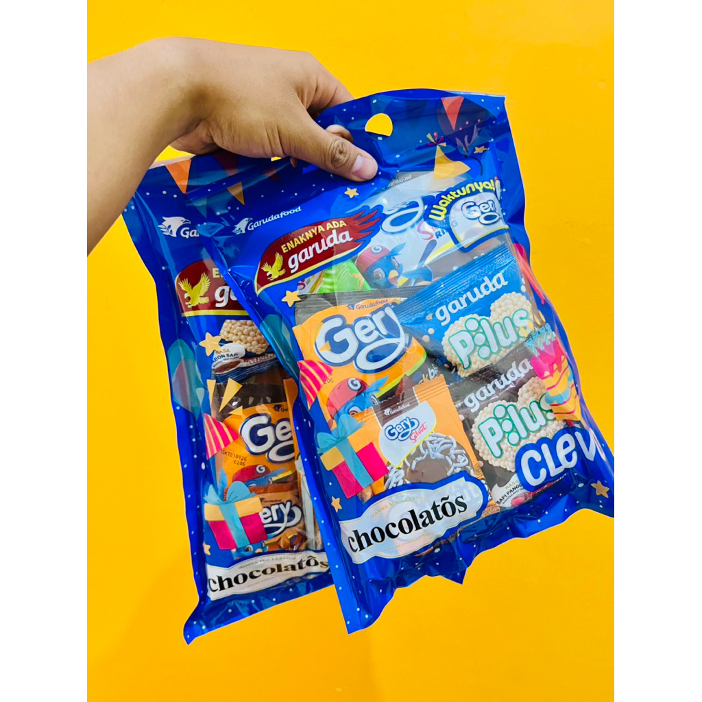 Paket bingkisan snack jajan ulang tahun anak paketan anak laki laki perempuan garuda food grosir mur