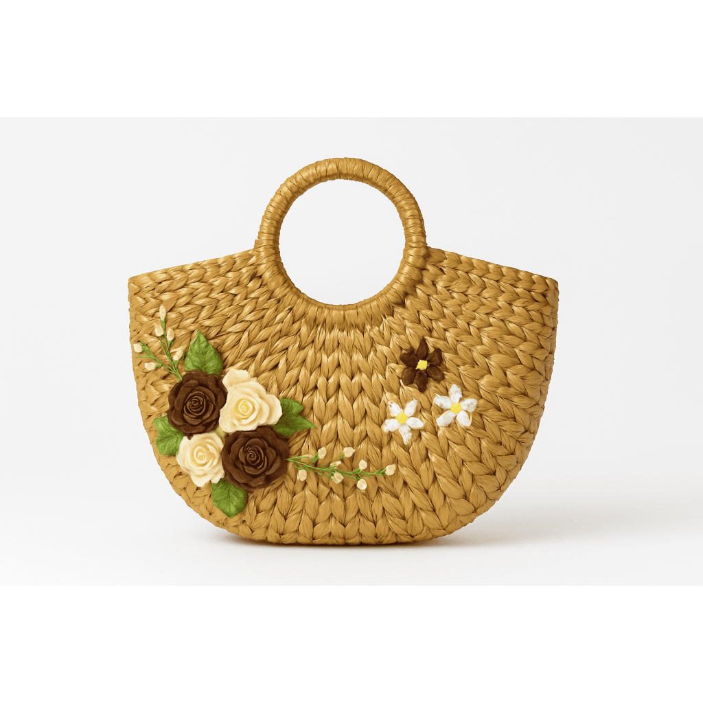 Kembangilung| Tas Eceng gondok setengah lingkaran