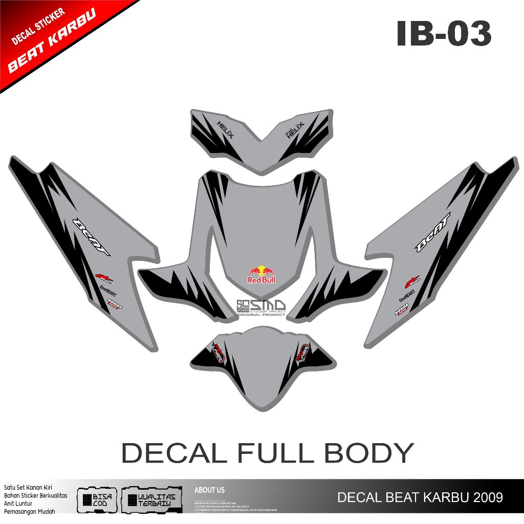 DECAL BEAT KARBU 2009 || DECAL STICKER FULL BODY GLOSSY DESIGN SIMPLE KEREN