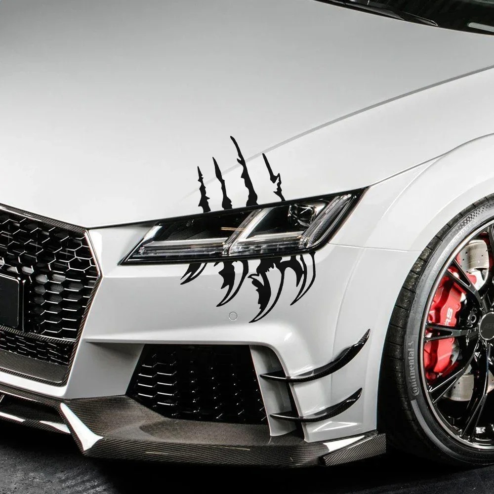 Stiker Lampu Mobil Universal Alis Cakar Tajam Lampu Depan PVC Decals untuk Audi Alfa BMW Ford Honda 
