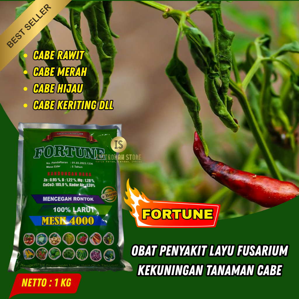 Pupuk Kalsium FORTUNE 1 KG Obat Penyakit Layu Pada Tanaman Cabe - Obat Layu Pada Cabai - Obat Layu F