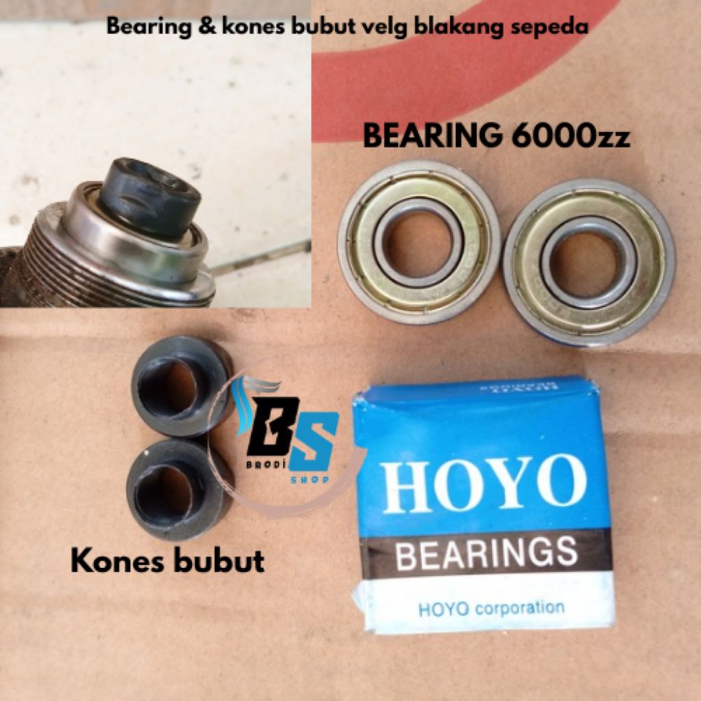Bearing HOYO 6000zz bearing velg sepeda blakang