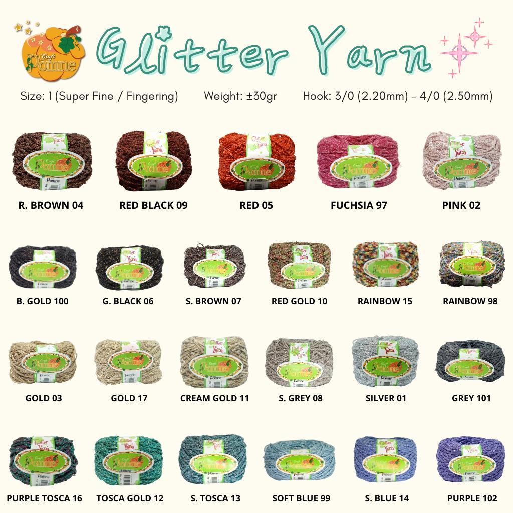 GLITTER YARN - FANCY YARN - 30gr - BENANG RAJUT GLITTER FANCY