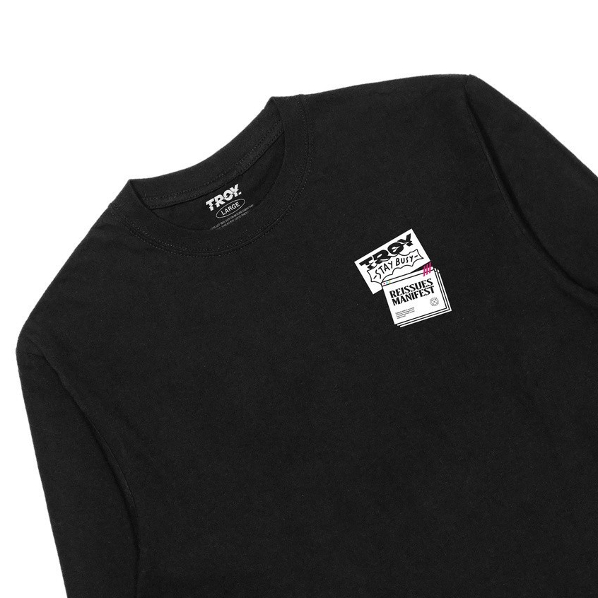 Troy Company Kaos Pria Lengan Panjang Hitam - Reissues Manifest Longsleeve Tshirt Black LSD 2101