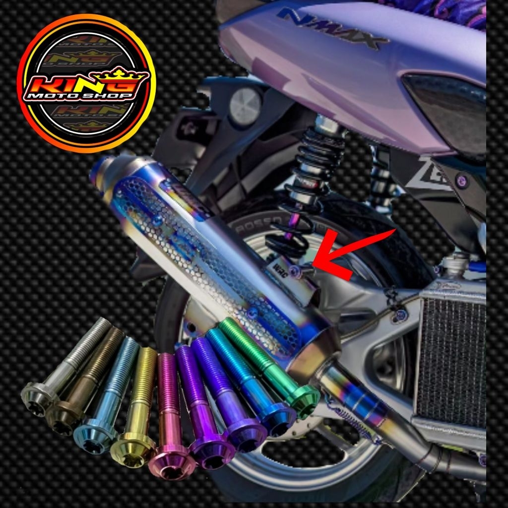 baut breket knalpot ke arm nmax & aerox titanium baut knalpot titanium aerox nmax per 1 biji
