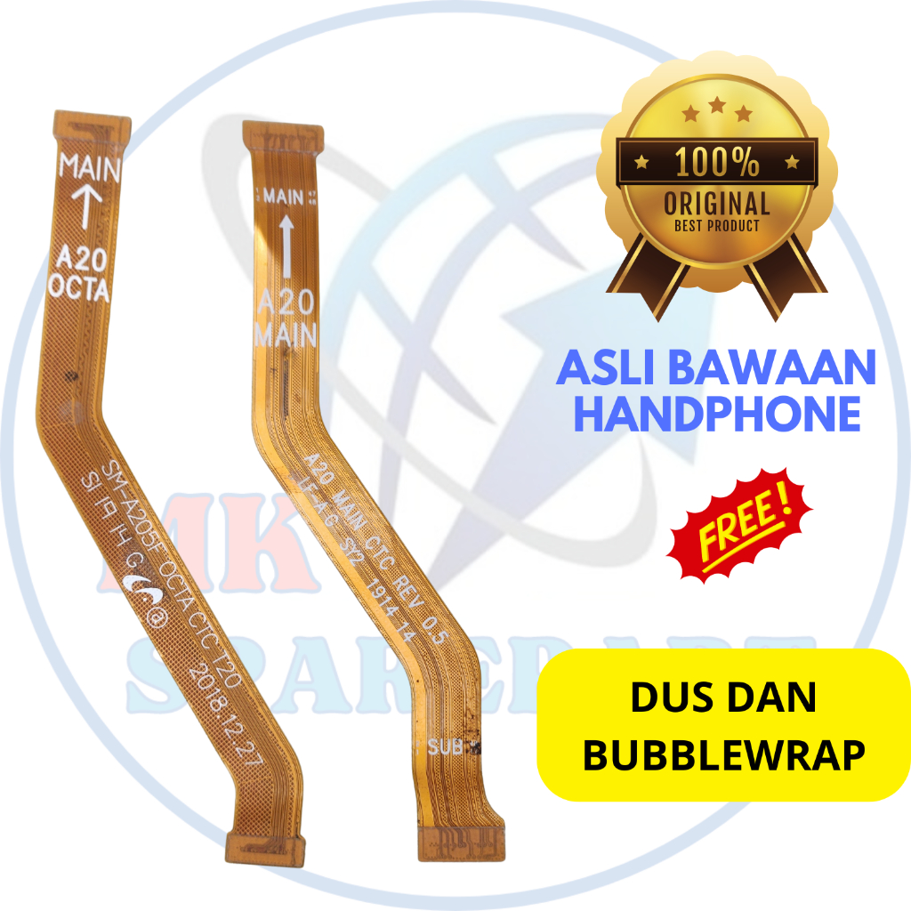 Flexible board dan lcd hp Samsung A20 - asli ori copotan cabutan bawaan
