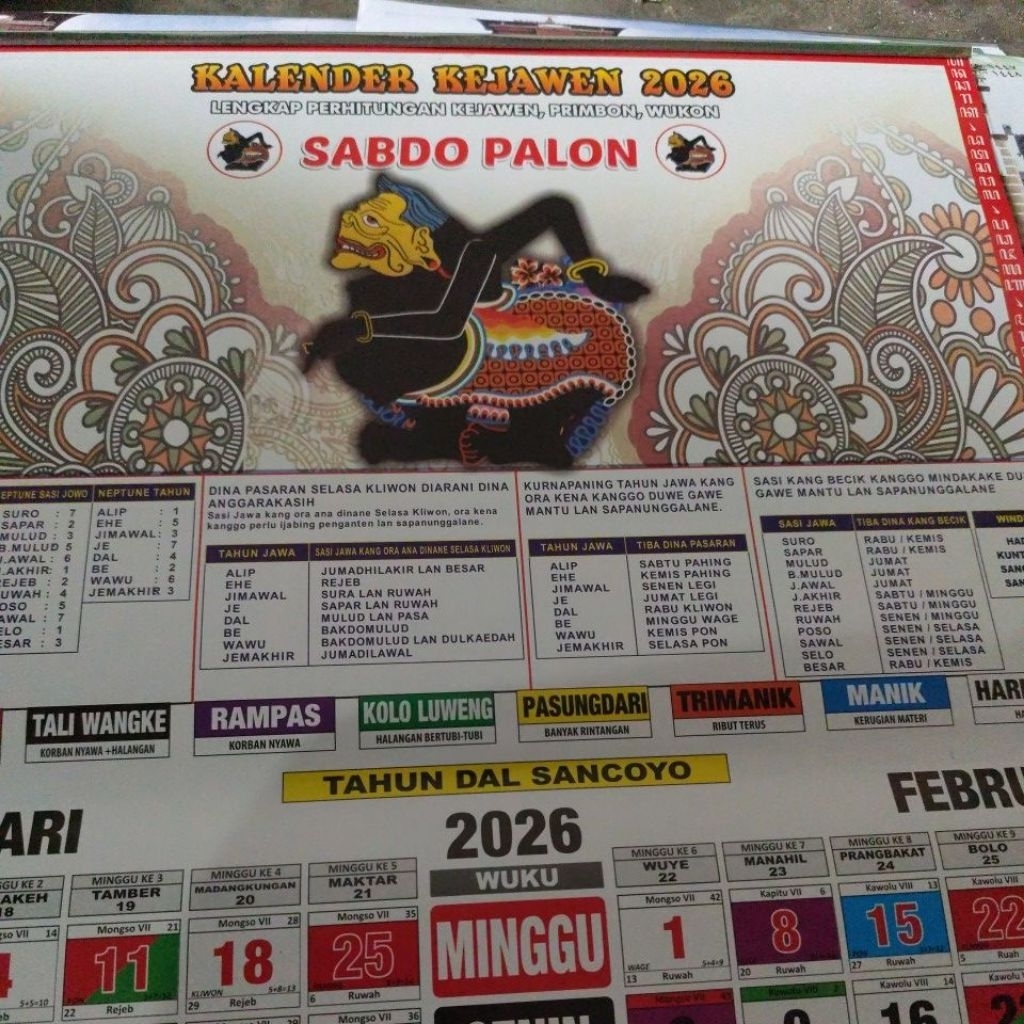 Kalender Primbon Sabdo Palon 2026
