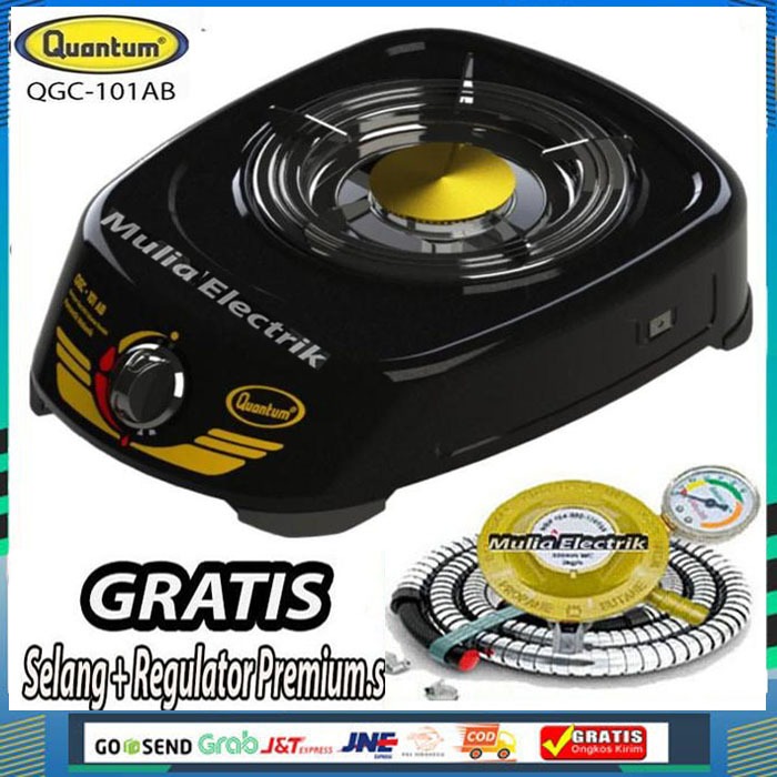 Kompor Gas QUANTUM 1 tungku / Quantum - QGC 101 AB + FULL SET LENGKAP PROMO TERLARIS
