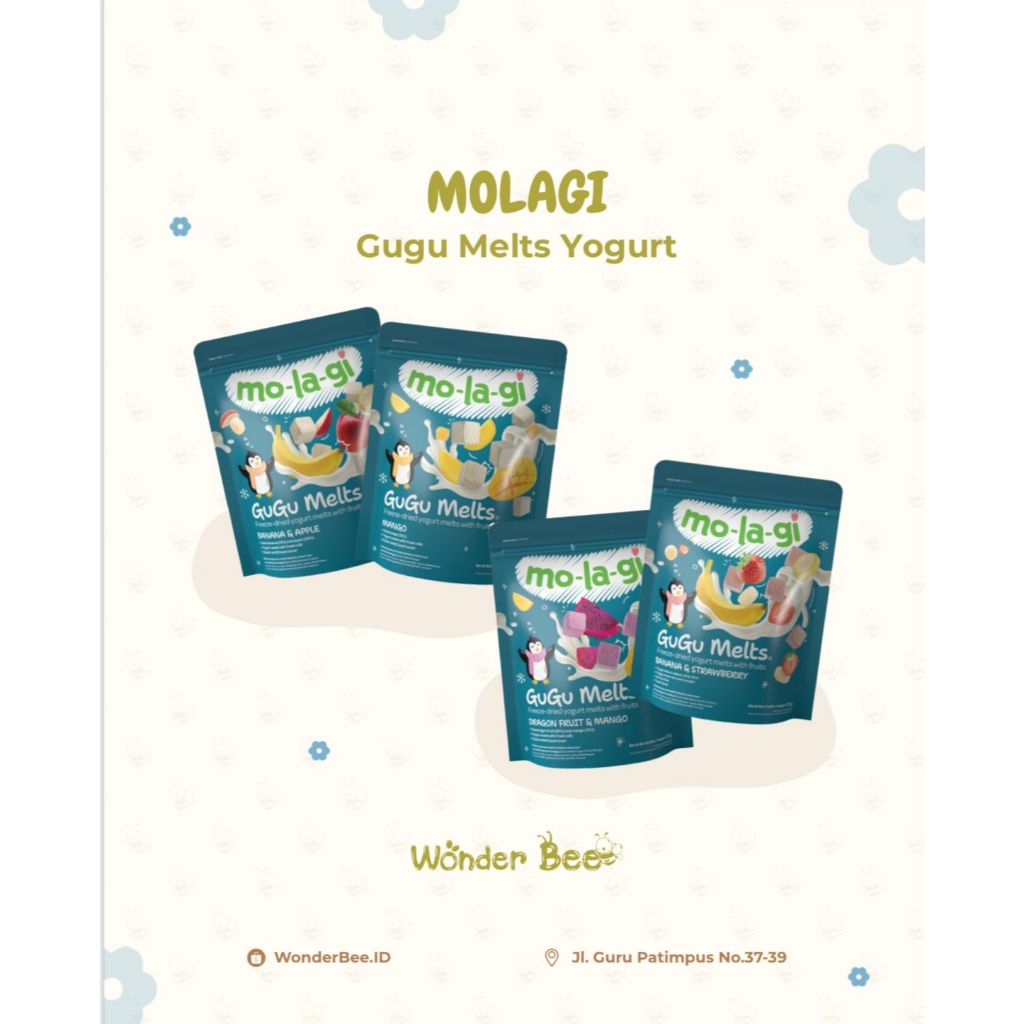 Molagi Gugu Melts Yogurt & Real Fruit Snack Bayi 7bulan Tanpa Msg