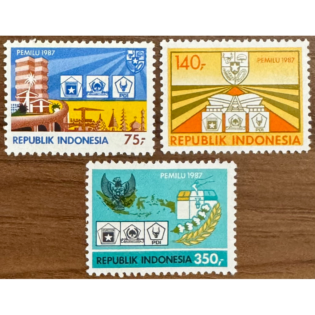 Prangko Kuno Set “Pemilu 1987” (Filateli)
