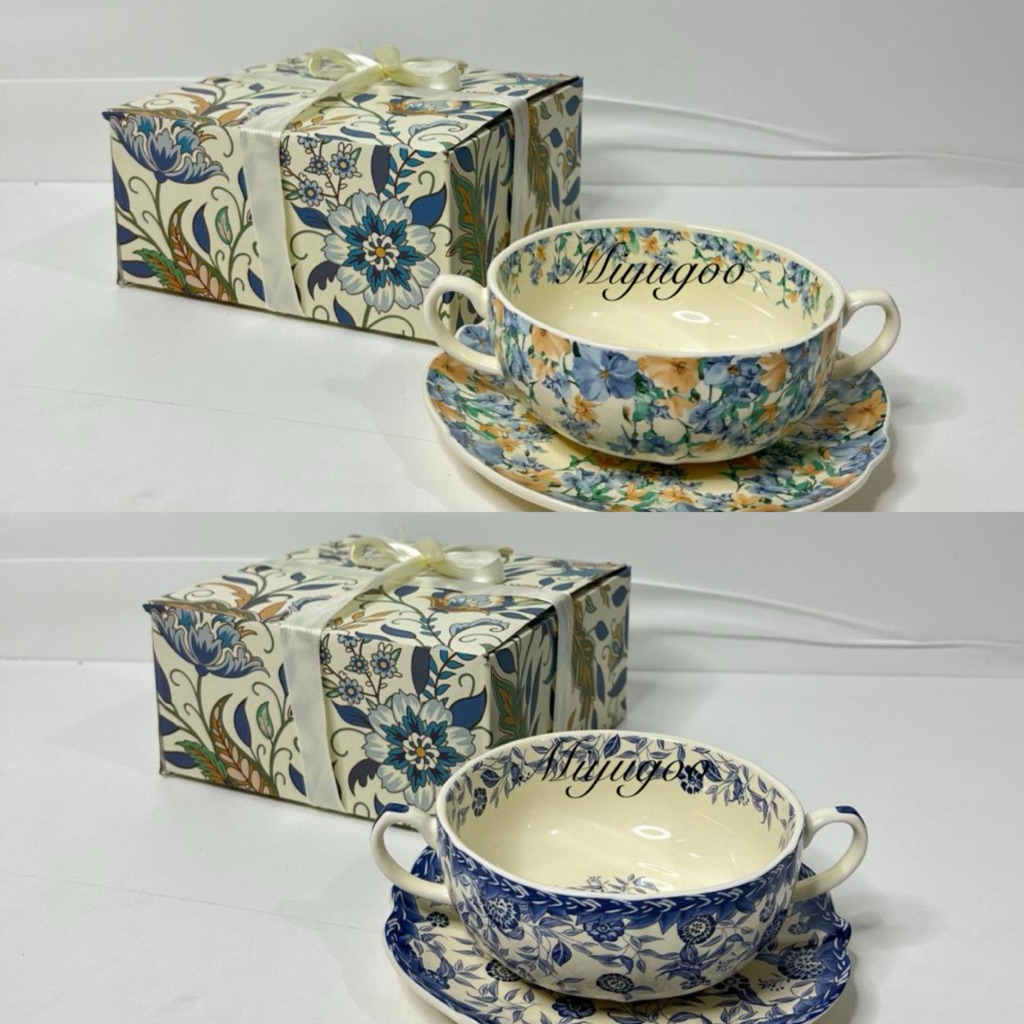 Cangkir & Piring Keramik Premium – mangkok sup / hampers mewah/ kado unik