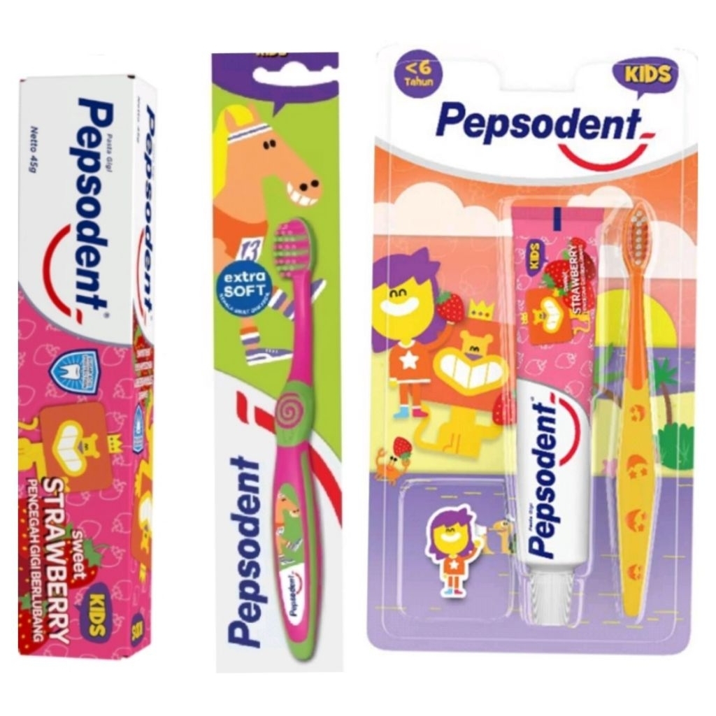 Pepsodent kids pasta dan sikat gigi anak warna random