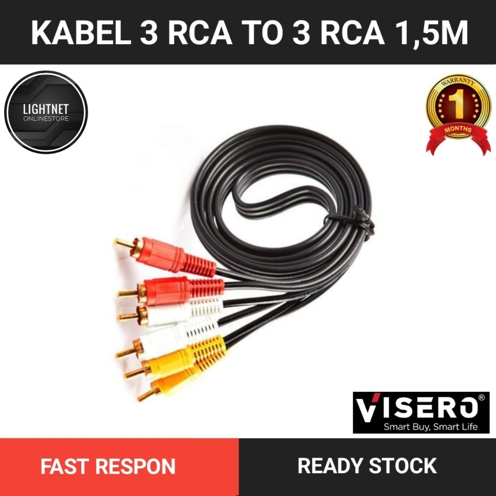KABEL RCA AUDIO VIDEO KABEL TV / KABEL RCA 3 / KABEL RCA 1,5M