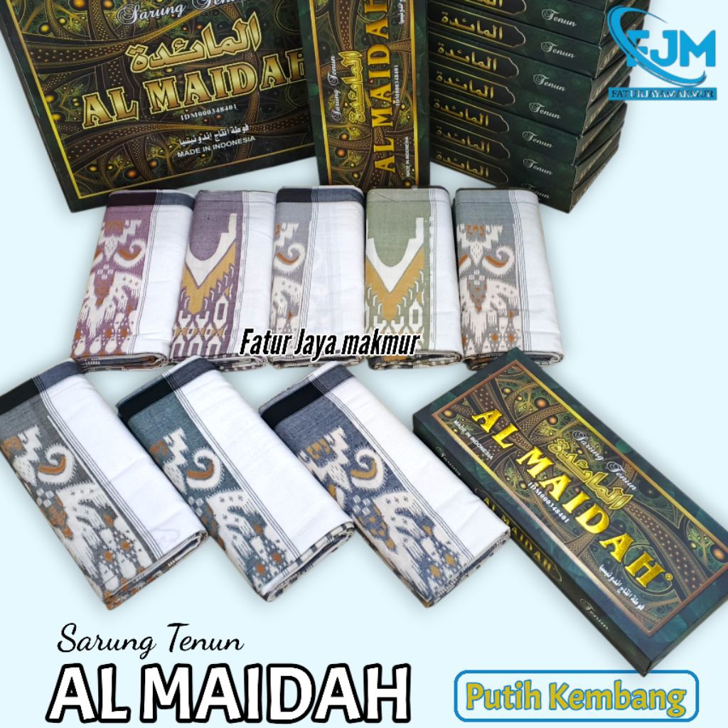 10 pcs grosir sarung al maidah kembang white series/sarung putih motif kembang