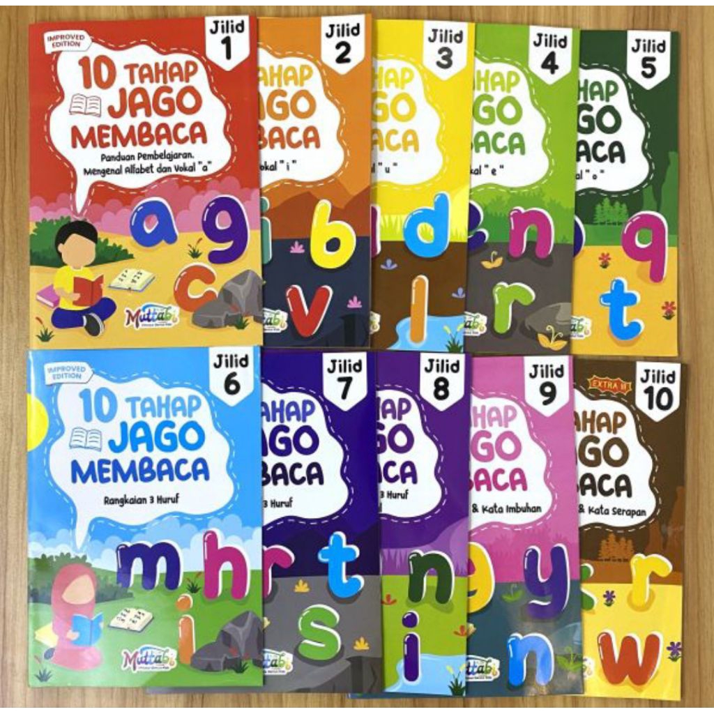 (Isi 10 Buku) Paket 10 Tahap Jago Membaca Jilid 1-10 | Metode Suku Kata | Belajar Membaca | Tanpa Me