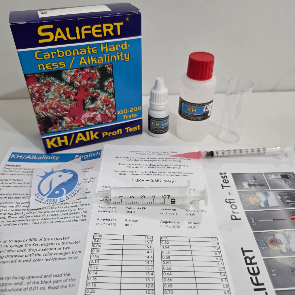 SALIFERT KH ALKANITY CARBONATE HARDNESS TEST KIT ALAT TES AMONIA AQUARIUM AKUARIUM KOLAM AIR ALAT TE