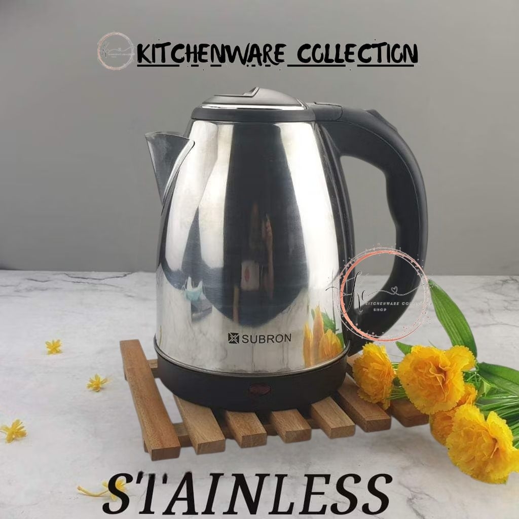 Original Subron Electric Kettle Pemanas Air Listrik Stainless Steel 2L || Teko Listrik Subron Steel 
