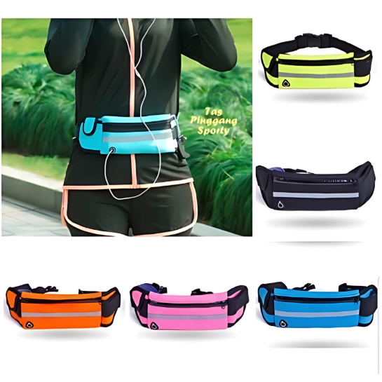 BSid Tas Pinggang Lari Tali Elastis Tas Pinggang Olahraga Lari / Running Belt Waterproof Tas Pinggan