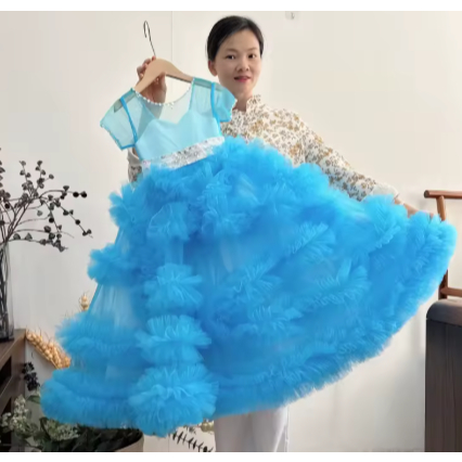 GAUN PESTA  GAUN ANAK  DENGAN MODEL  KEMBANG  GAUN PESTA  ANAKA  WEDDING WHITE  BLUE  PURPLE