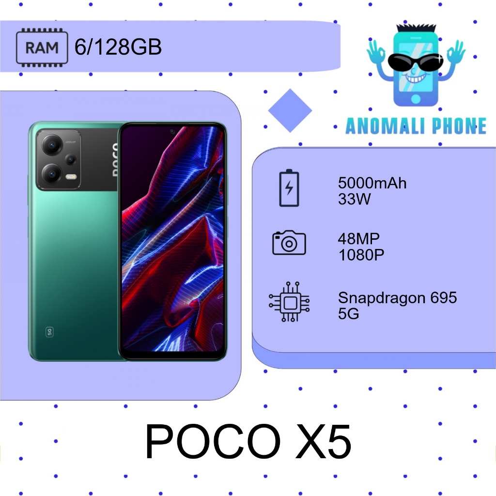 XIAOMI POCO X5 RAM 6/128GB, 8/256GB - GARANSI RESMI - FREE AKSESORIS - HANDPHONE - SMARTPHONE