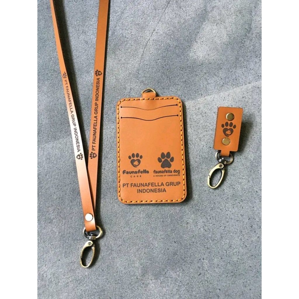 ID CARD HOLDER KULIT GRAFIR LANYARD CUSTOM
