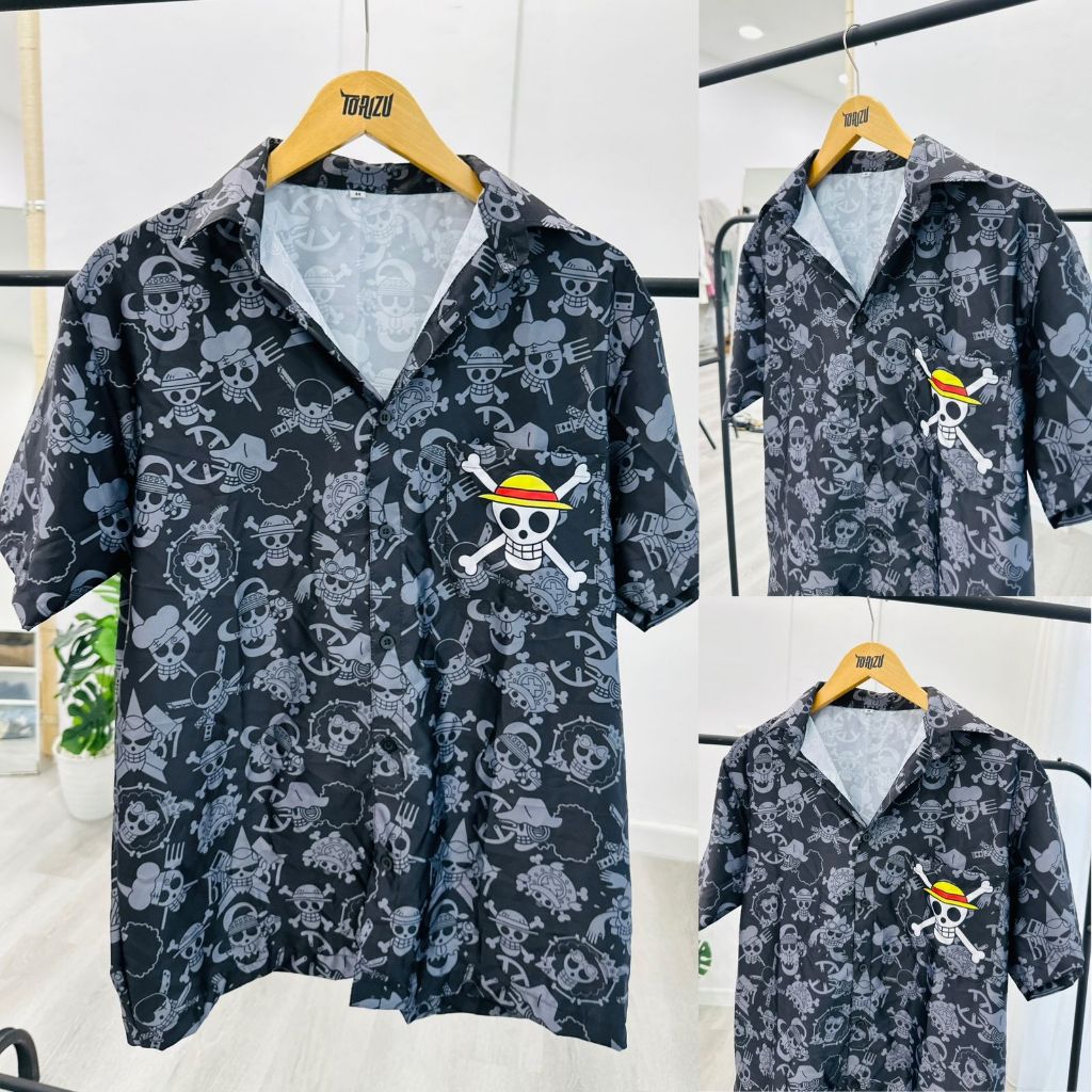 Kemeja One Piece Logo Legacy - Kemeja Fullprint Team Anime Manga OP Pirate