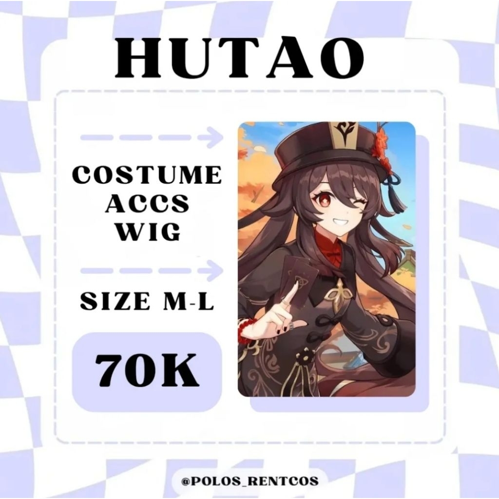 Sewa Costume Hutao Genshin Impact - Kostum Hutao Wig Hutao - Rental Kostum Hutao