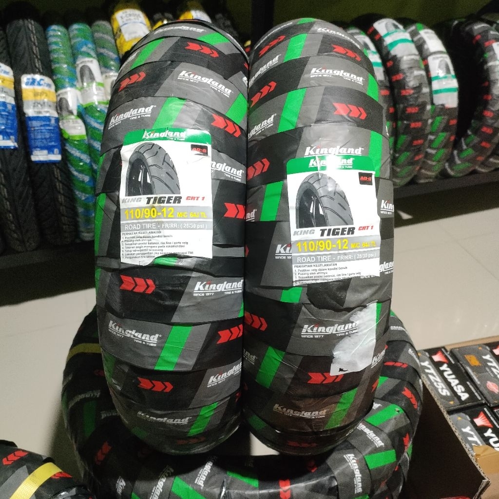 Ban Luar Kingland Ukuran 110/90-12 Tubeless CRT 001 Tiger Untuk Motor Scoopy Belakang Kualitas Origi