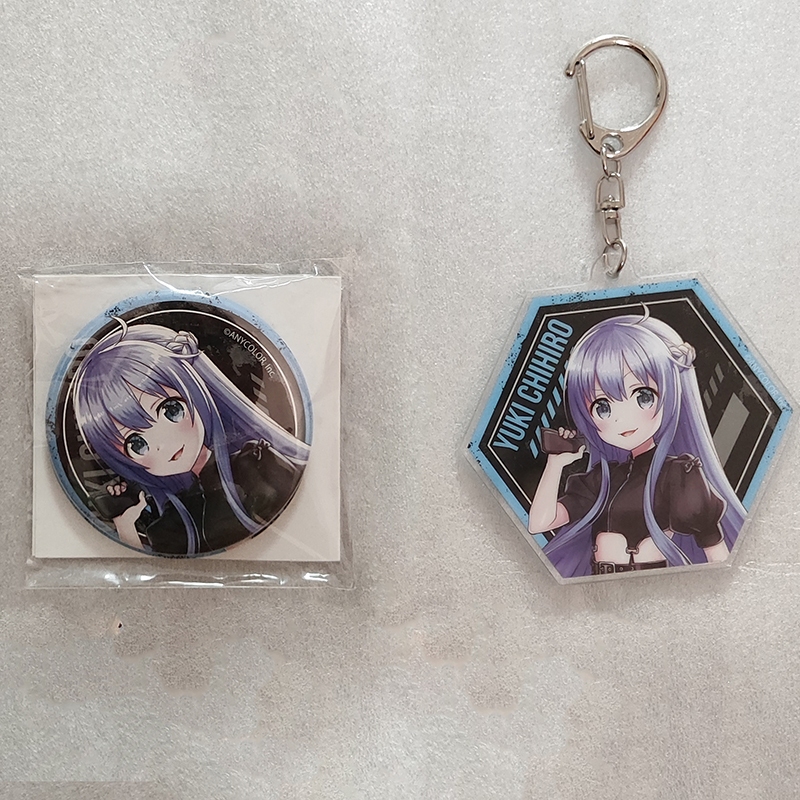 keychain / badge & sticker set yuuki chihiro nijisanji