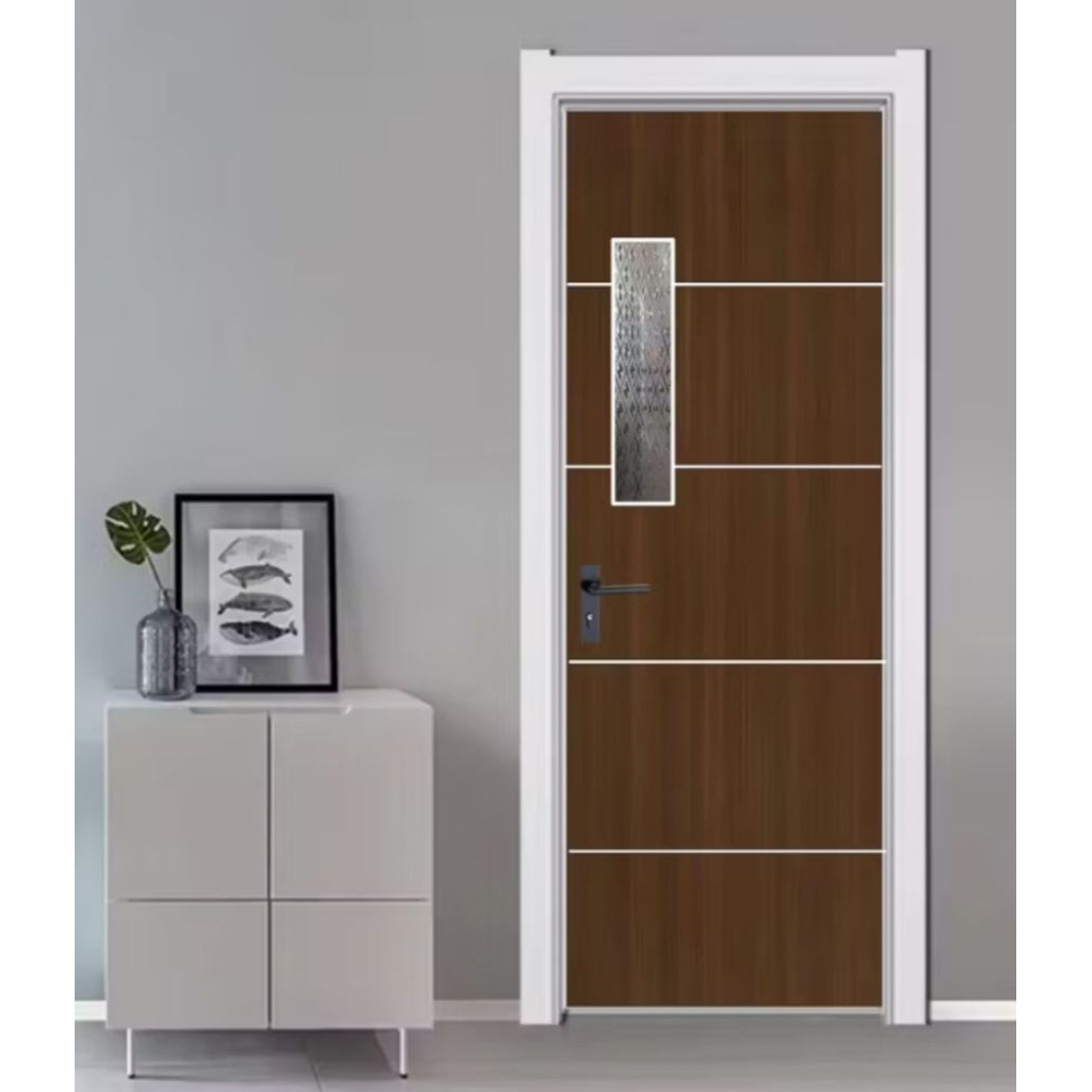 Pesona_Mimin Pintu Rumah Minimalis Motif Kaca Samping Pintu