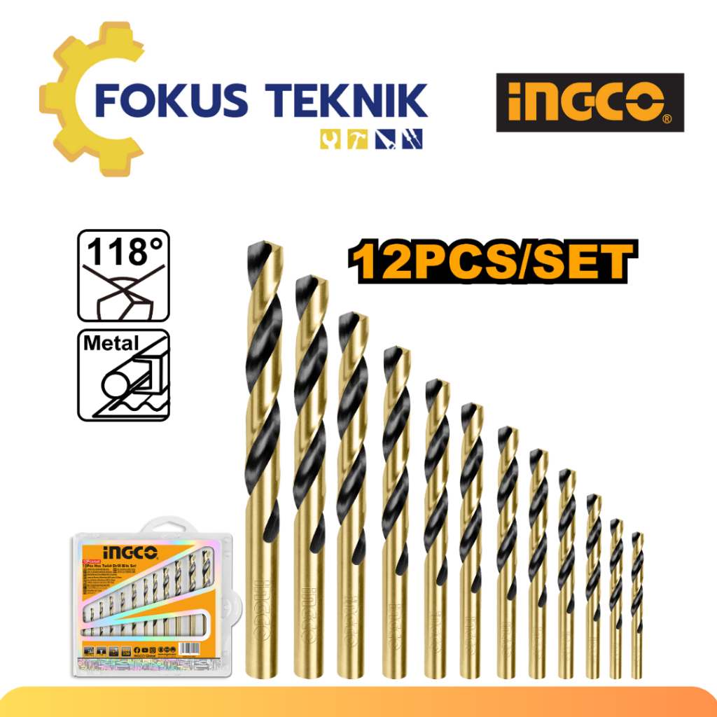 Mata Bor Besi Set 12 Pcs INGCO AKDB1125