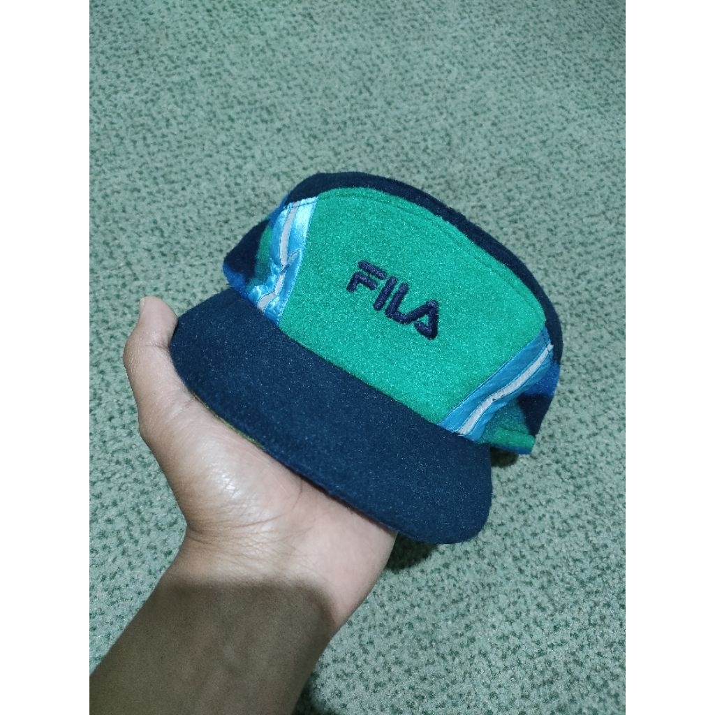 Vtg Fila Ski Team 90s Winter Fleece blue Hat