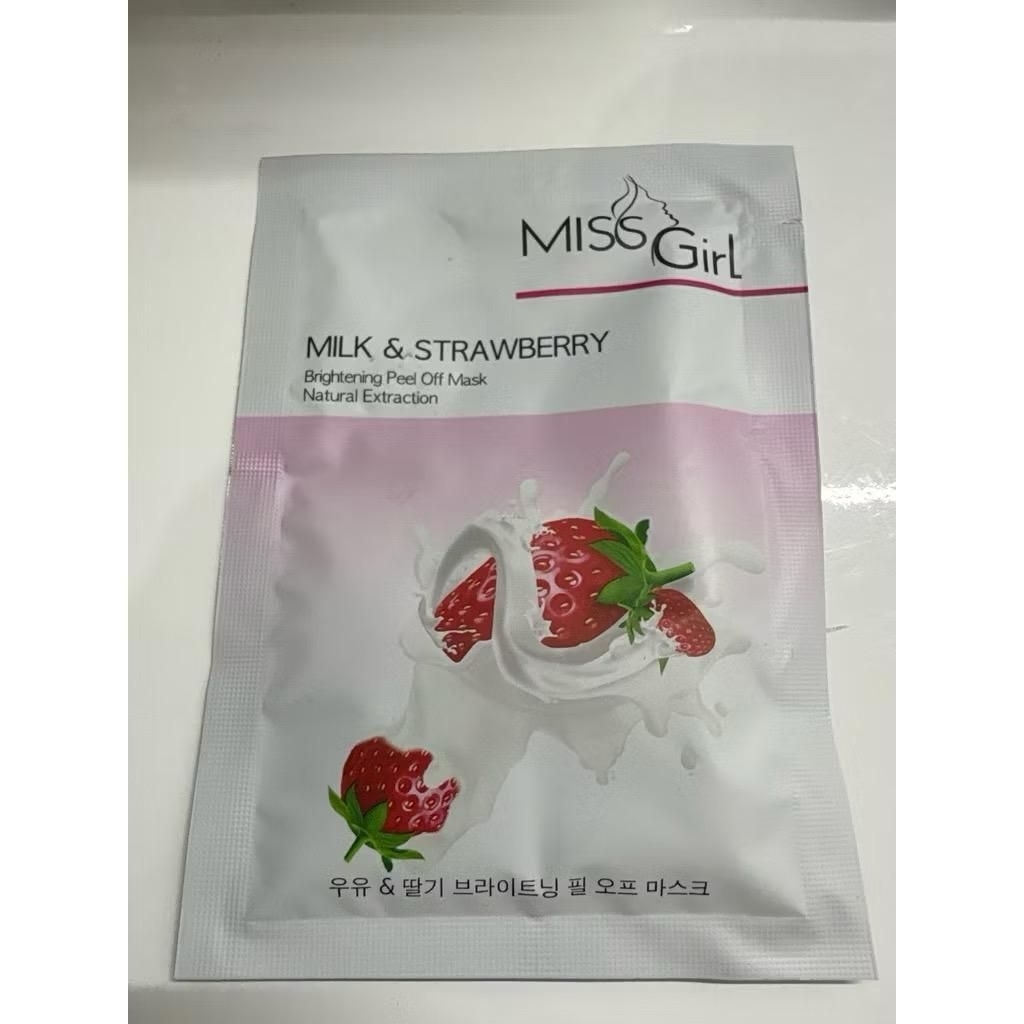 korea peel off mask strawberry milk by miss girl