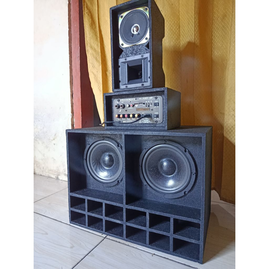 Paket siap bunyi sound miniatur Booster 6 inch / sound miniatur/paket siap bunyi/paket 6 inch