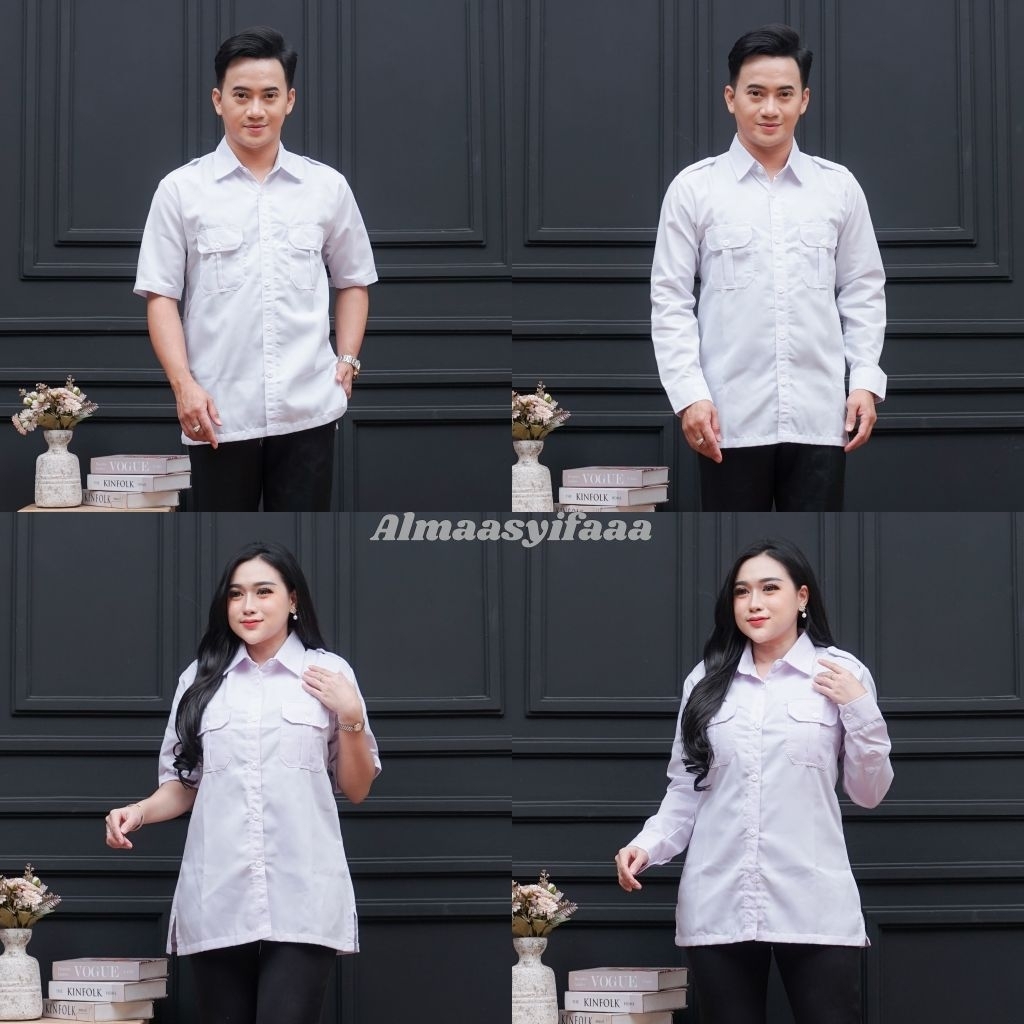 Baju Dinas Putih Pns Pria Baju Pdh Putih Seragam Putih Pns Baju Putih Pns PDH Pria panjang/pendek
