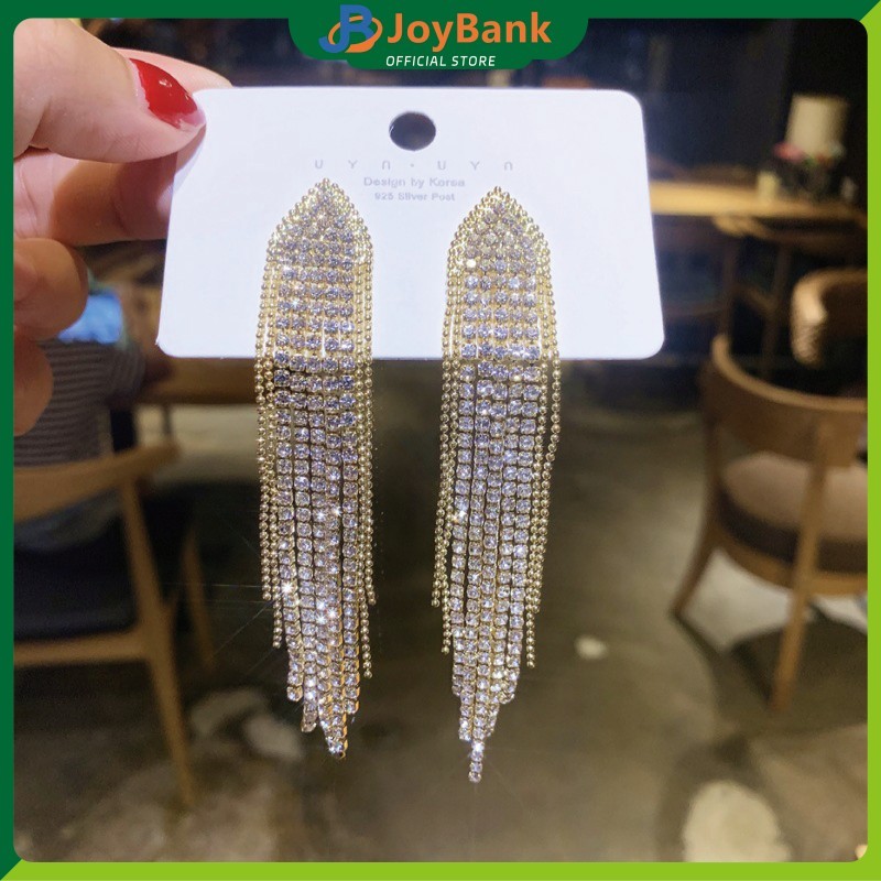 Anting Panjang Wanita Anting Berlian Panjang Korean Look Simple Elegan untuk Pesta Mewah Hari Besar 