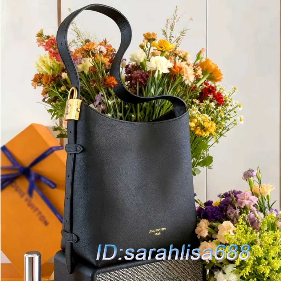 TOP lvBucket Bag Low Key Hobo M25352 Black Calfskin + Suede