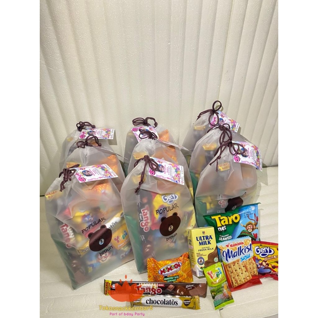 Paket ulang tahun Snack pouch random Snack pouch reusable bingkisan Snack goodie Snack ulang tahun