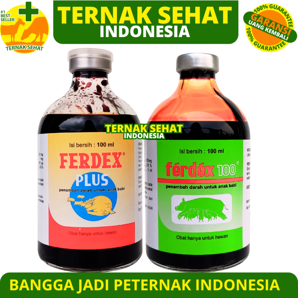 FERDEX 100ML & FERDEX PLUS 100ML MEDION - Obat Penambah Darah Zat Besi Anti Anemia Anak Babi & Babi