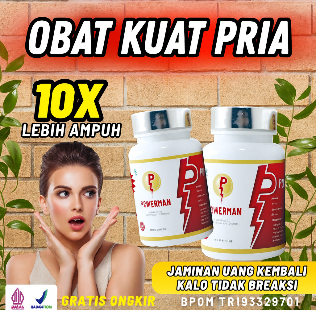 Obat Kuat POWERMAN – Pria Dewasa Perkasa, Anti Ejakulasi Dini, Stamina Full