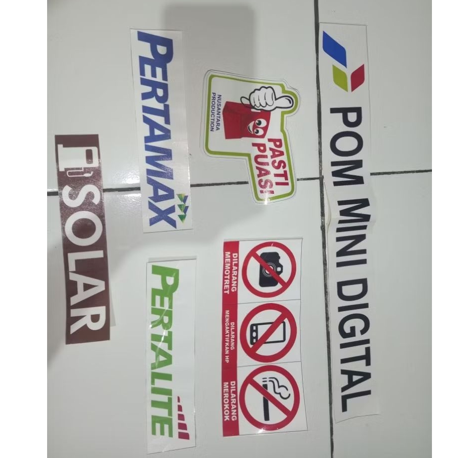 Stiker Set 3 Nozzle Pertamini Digital Pertalite,Pertamax Dan Solar